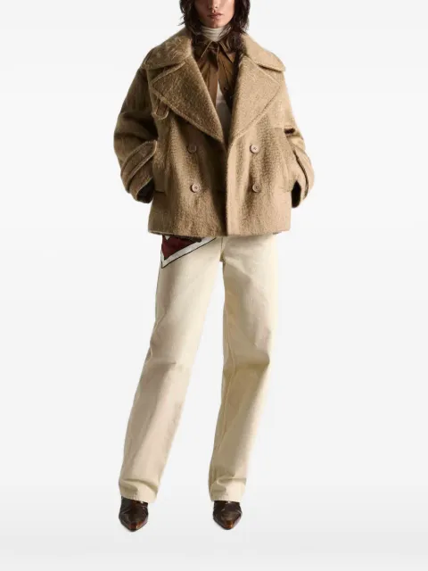 Dorothee Schumacher Urban Attraction double-breasted textured coat Neutrals 263648302