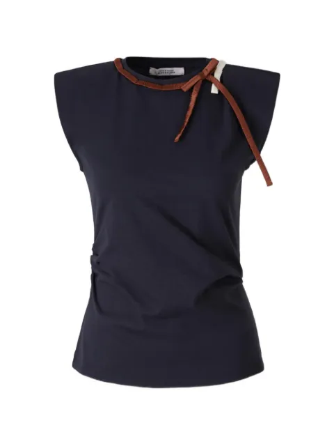 Dorothee Schumacher padded-shoulder ruched-detail T-shirt Black 263623003