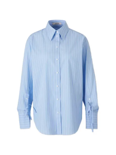 Dorothee Schumacher striped tie-detail shirt Blue 648706