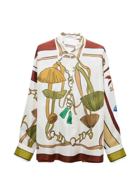 Dorothee Schumacher ribbon-print silk shirt White 647306