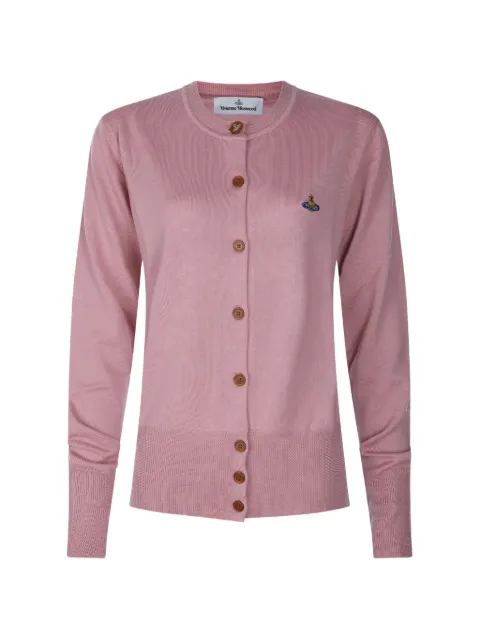 Vivienne Westwood Orb-embroidered button-front cardigan Pink 1803002PY005EG406