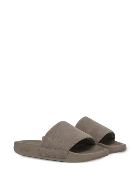 MCM we the best ultrasuede slides Grey MEXGAMM06NG