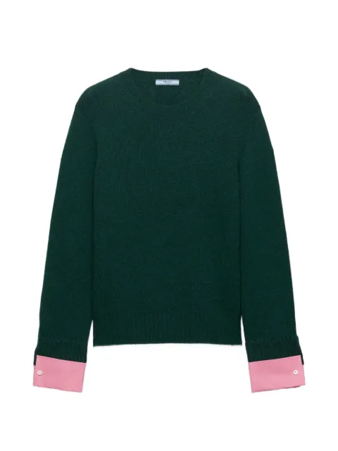 Prada wool and cashmere crew-neck sweater Green P24F3VSOOO6339