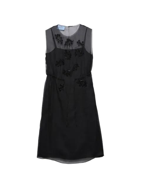Prada embroidered silk cigaline dress Black P3T67RSOOO6617