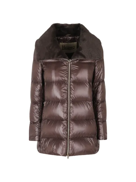 Herno faux-fur collar padded coat Brown PI002140D12017Z