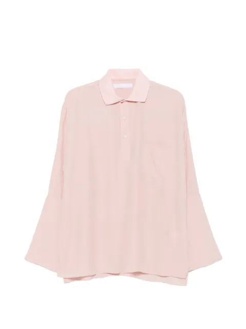 ALAINPAUL bell-sleeve polo top Pink APFLTO06037
