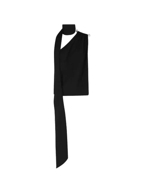 Giuseppe Di Morabito crystal-embellished asymmetric blouse Black 07PFTO423X16705099