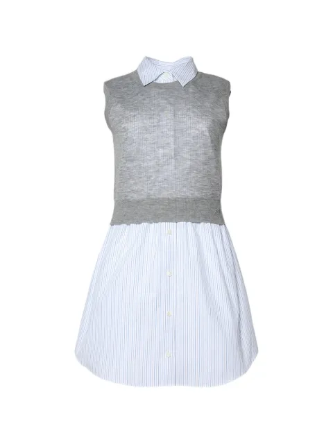 Alexander Wang layered sleeveless shirt dress with knit top Grey 1KC3266094