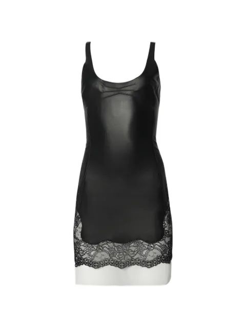 The Attico lace-trimmed leather dress Black 261WCA00532
