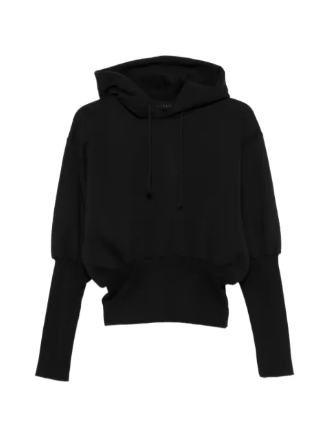 ALAINPAUL fitted-waist puff-sleeve hoodie Black APJEHO06029