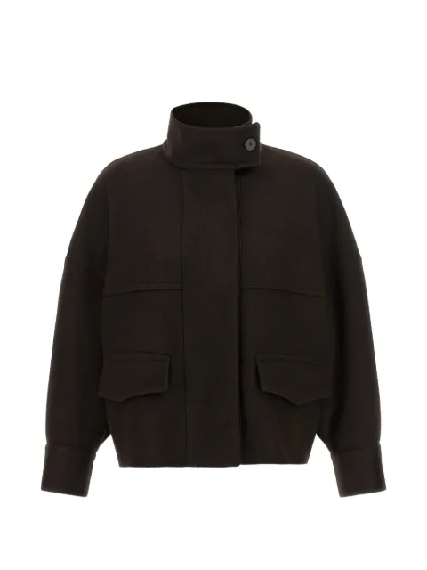 Alberto Biani Loro Piana high-collar jacket Brown PP896WO003960