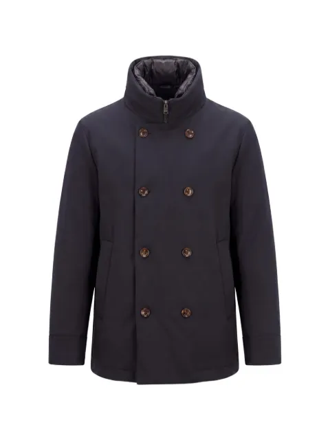 Montecore double-breasted high-neck jacket Blue F11MUCX521185