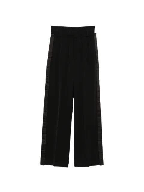 ALAINPAUL satin-stripe wide-leg trousers Black APTAPA06074