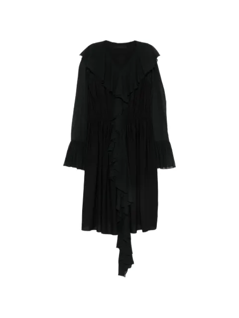 ALAINPAUL ruffled tiered-sleeve midi dress Black APFLDR06062