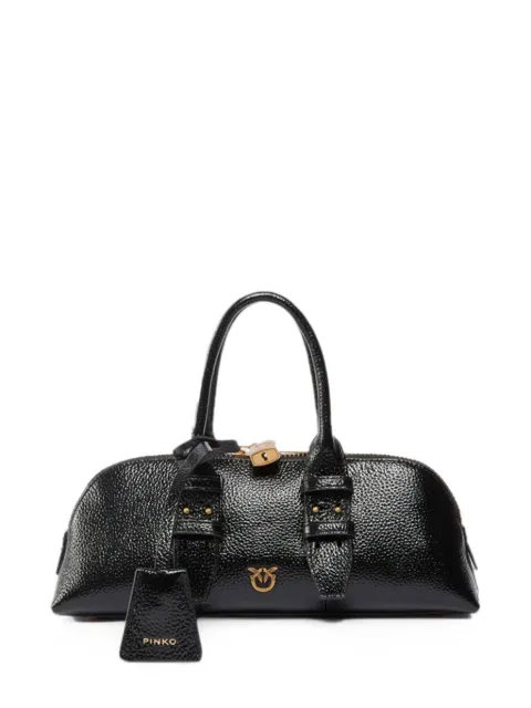 PINKO Escape Bag Horizontal small handbag in tumbled leather Black 105334A2X6