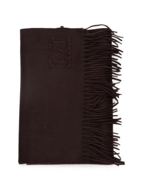 Max Mara monogram fringed scarf Brown 2624546312600