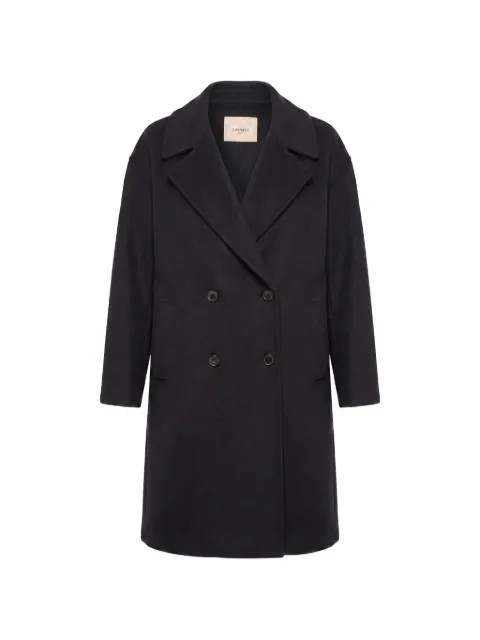 TWINSET double-breasted notched-lapels coat Black 262TP2011