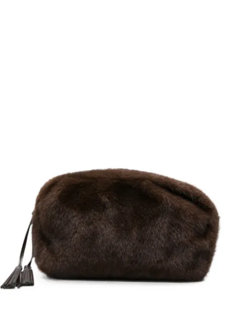 P.A.R.O.S.H. tassel-detail faux-fur clutch bag Brown PULSE26D050714