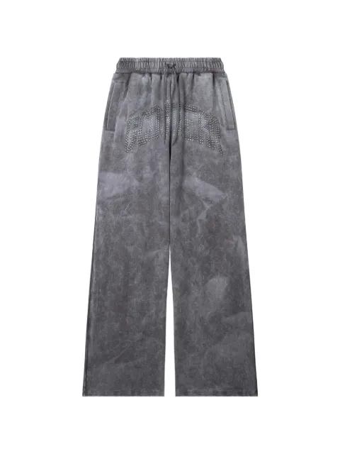 GCDS studded logo-patch track pants Grey C2MWQI055F034