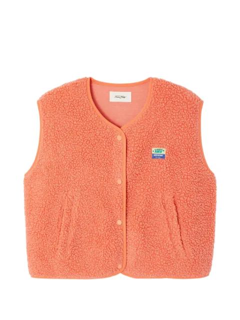 American Vintage Hoktown shearling-effect sleeveless jacket Orange HOK16B