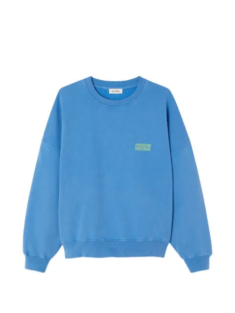 American Vintage Plizzy logo-patch sweatshirt Blue PLI03C