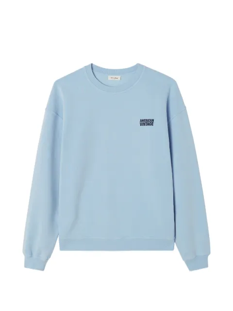 American Vintage Plizzy logo-print sweatshirt Blue MPLI03BH26