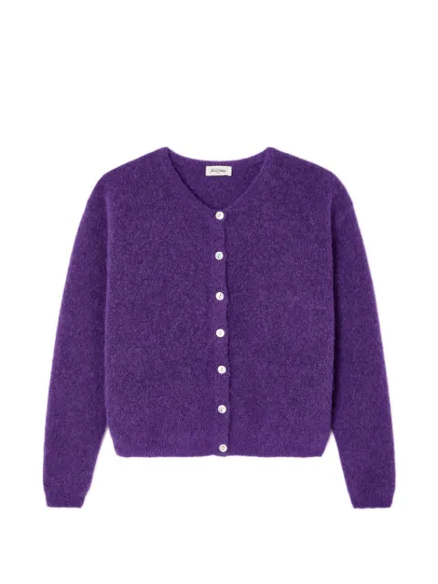 American Vintage Vitow fluffy knit cardigan Purple VITO19E