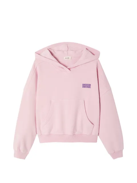 American Vintage Plizzy logo-print hoodie Pink PLI03D