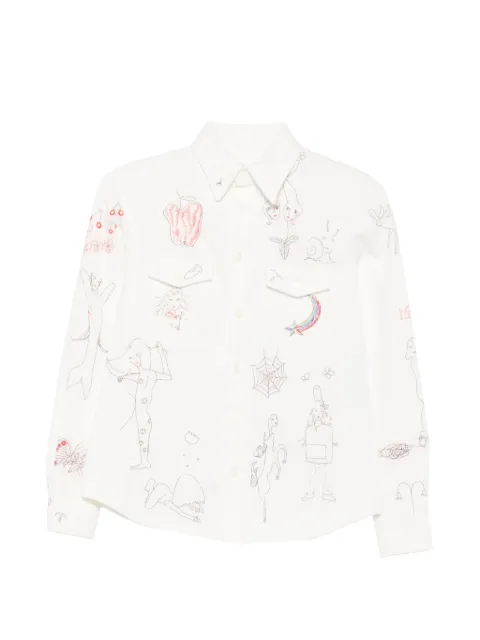 MM6 Maison Margiela graphic-print long-sleeve jacket White S52DT0071M30074