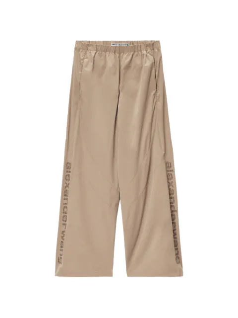 Alexander Wang perforated logo mid-rise track pants Neutrals UWC3264449759