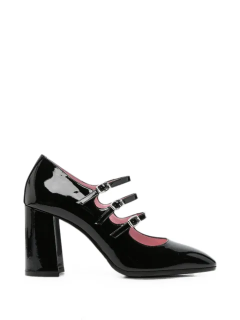 Carel Paris Keel triple-strap patent pumps Black 331766