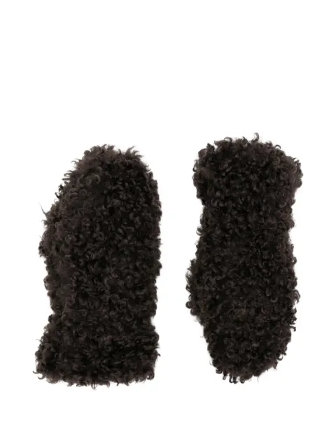 Apparis faux-shearling mittens Brown COCOBOUCLETTEGLOVES