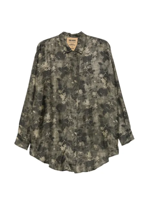 Uma Wang floral-print long-sleeve shirt Green UP1001