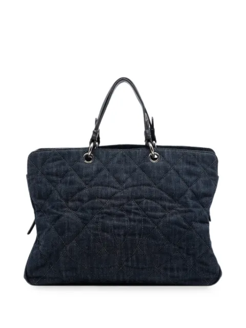 CHANEL Pre-Owned 2008-2009 Large CC Quilted Denim Timeless tote bag Blue ABMPNWAJ21X9PTUU