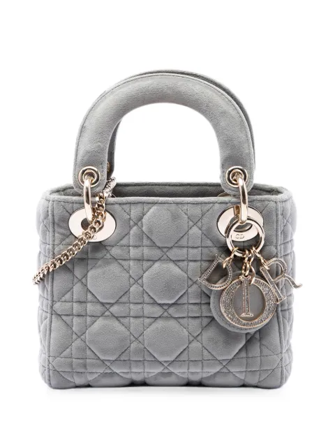 Christian Dior Pre-Owned 2019 Mini Velvet Cannage Lady Dior satchel Grey 3AONGRN6G0GQWCJ7
