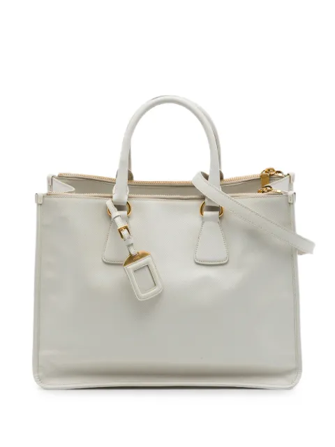 Prada Pre-Owned 2000-2013 Saffiano Lux Double Zip satchel White 1N4SDKUKDZZ5TWPW