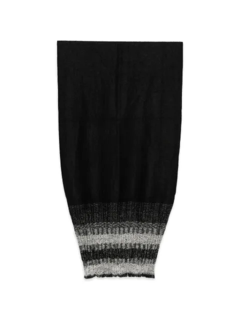 Yohji Yamamoto striped fringed scarf Black HWL02166