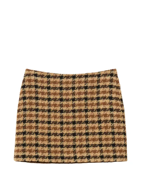 TWINSET check bouclé miniskirt Brown 262TT2351