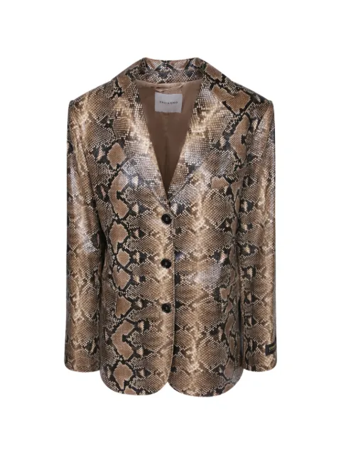ERMANNO FIRENZE snake-print single-breasted blazer Brown D49EI019E1D