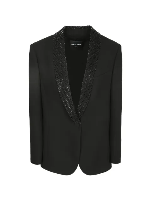 Giorgio Armani bead-embellished shawl-lapel blazer Black GW004383AF30222ZZ017