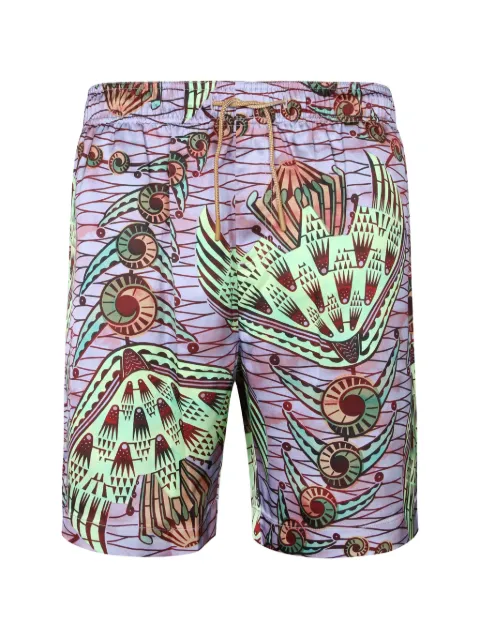 Vlisco Dialogues graphic-print drawstring swim shorts Purple VDAM00014