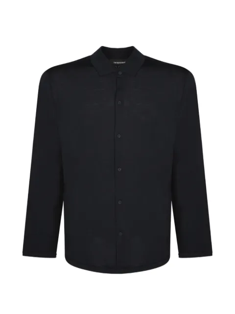 Emporio Armani logo-embroidered button-up shirt Black EM006240AF27805