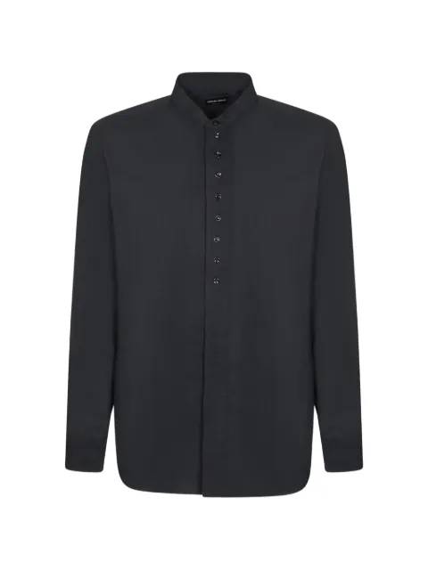 Giorgio Armani mandarin-collar long-sleeve shirt Blue GM004494TE10081