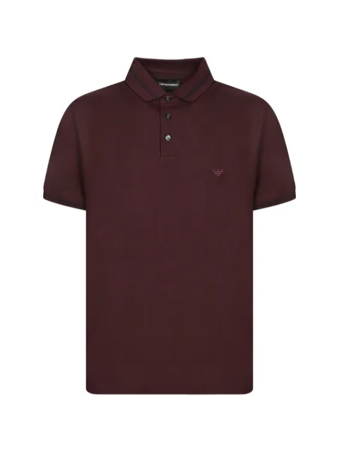 Emporio Armani piqué polo with embroidered logo Red EM007355AF10497UA331