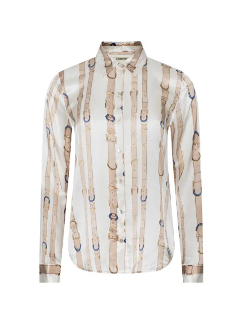 L'Agence Tyler belt-print blouse Neutrals 40223AXE