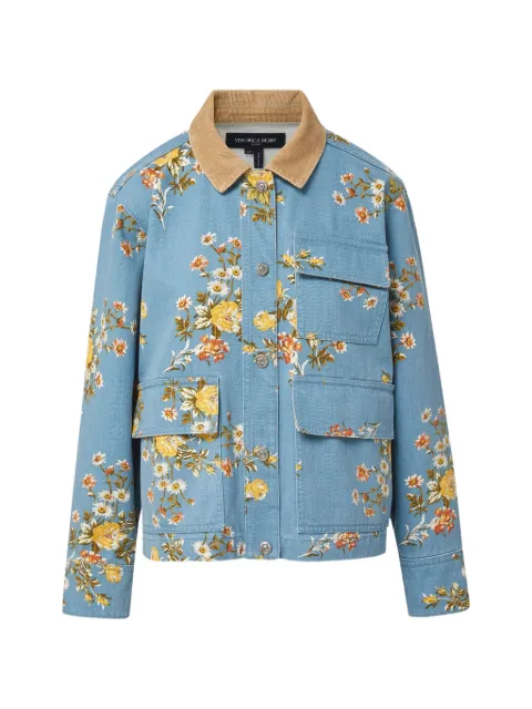Veronica Beard Leighton floral-print corduroy-collar jacket Blue J2607D140945GQ