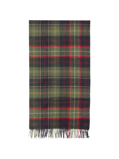 Barbour tartan fringed scarf Green USC0387
