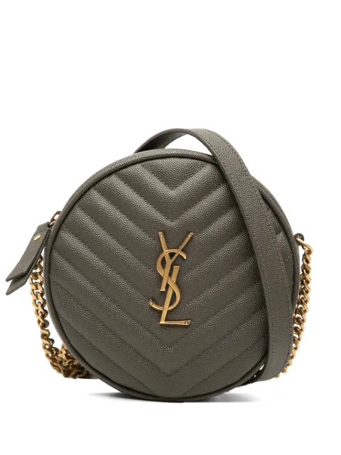 Saint Laurent Pre-Owned 2020 Chevron Grain De Poudre Round Vinyle Camera Bag crossbody bag Grey YPF85E293BJMGIPC
