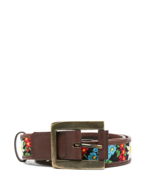 Dolce & Gabbana Pre-Owned 2000s floral-embroidered belt Brown DG180CMV