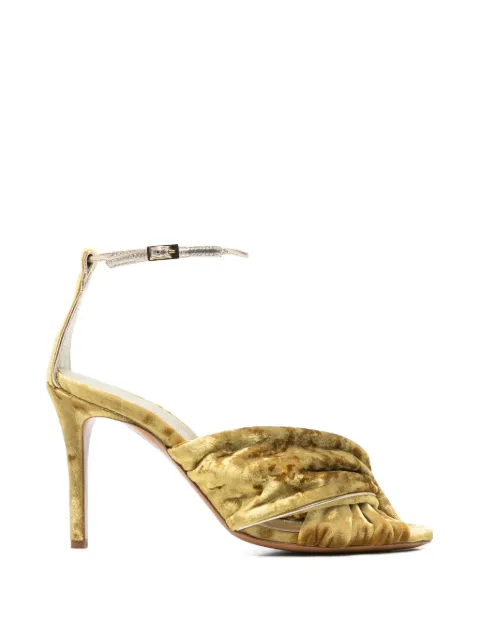 Forte Forte velvet-effect buckled sandals Yellow 15222MYSHOES